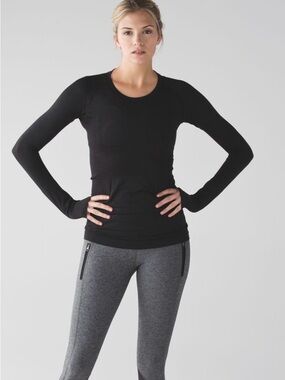 Black Lululemon Swiftly Tech Long Sleeve